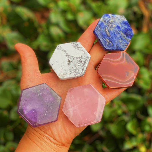 Hexagon Natural Stone Device Grip Pop Socket for Phones